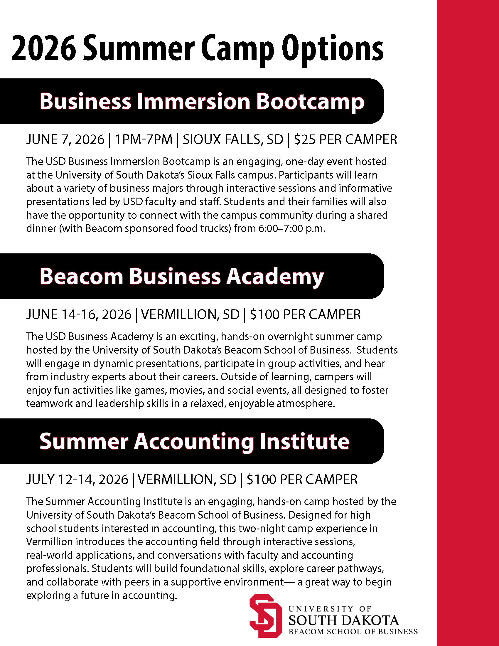 USD Business Academy Camp